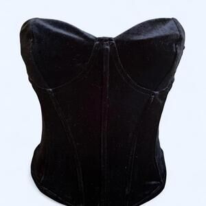 Zara Black velvet corset top Size Small